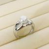 Korean Pearl Wide Band Adjustable Ring - Women's Elegant Versatile Design