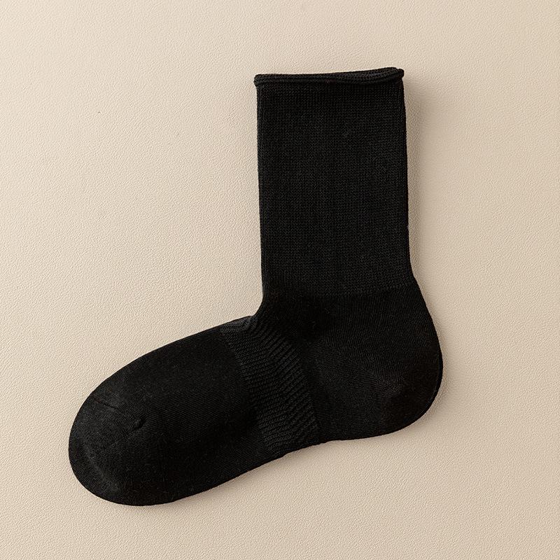 25-Pair Women's Mid-Tube Cotton Socks - Spring & Autumn, Anti-Pilling, Versatile Colors