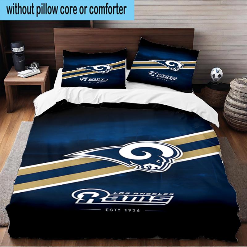 Angeles Rams Team 3PCS Bedding Set 2D Printing (Includes 1 Duvet Cover + 2 Pillowcases Coreless), Bedroom decor,Fan Gift