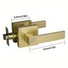 Brushed Gold Door Handles, Heavy Duty Keyless Privacy Door Lever, Reversible Square Door Handle Without Keys for Bedroom Bathroo