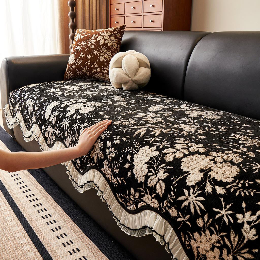 High quality sofa cover retro American sofa cushion four-season non-slip cushion premium seat cushion cover chenille