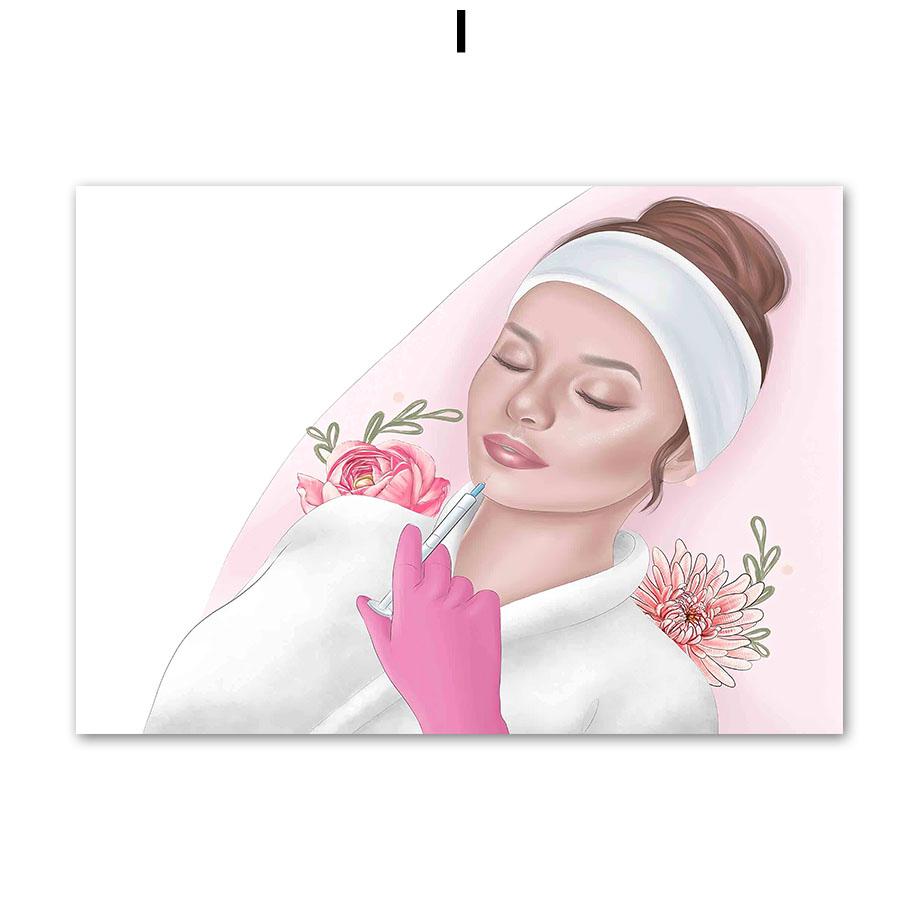 

Салон красоты, медицинский спа, модная женская одежда для ухода за лицом, настенная живопись, холст, картина, плакат на скандинавскую тему, настенные панно для декора гостиной 21x30cm No Framed