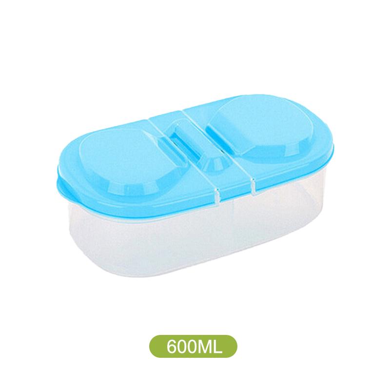 Double Compartment Covered Kitchen Food Grain Sealed Tank Multifunctional Kitchen Refrigerator Plastic Storage Fresh Box