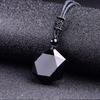ZRM Fashion Black Obsidian Pendant Necklace Obsidian Star Pendant Lucky Love Crystal Jewelry With Free Rope Drop Shipping