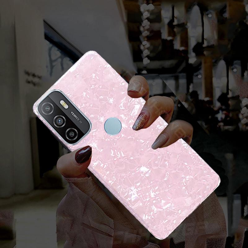 

Роскошный блестящий чехол Dream Shell Soft для телефона OPPO Realme C17 C15 C12 C11 7i A53 A73 A93 A52 A72 A92 A55 A54 A74 A94 5G A5 A9 Bling TPU задняя крышка OPPO A74 4G розовый