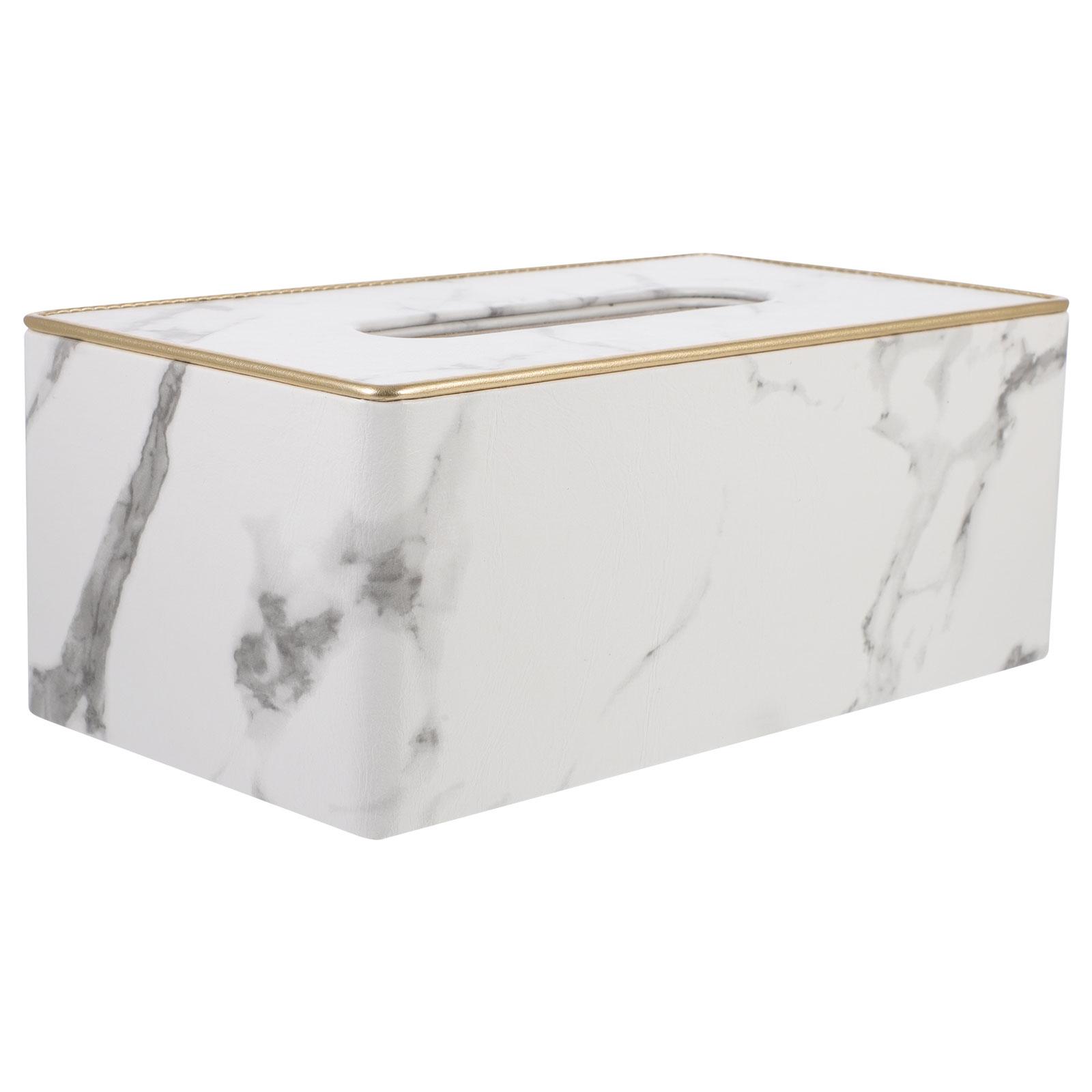 

1Pcs High-Quality Marble Tissue Box Elegant Luxury Paper Holder Storage Case Chic Fashion Tissue Container Paper Holder білий