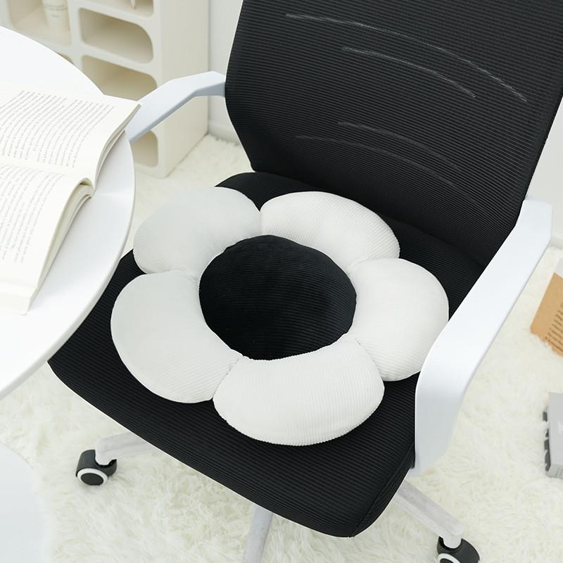 Modern Minimalist Flower Pattern Plush Cushion For Living Room Decor And Bedside Comfort