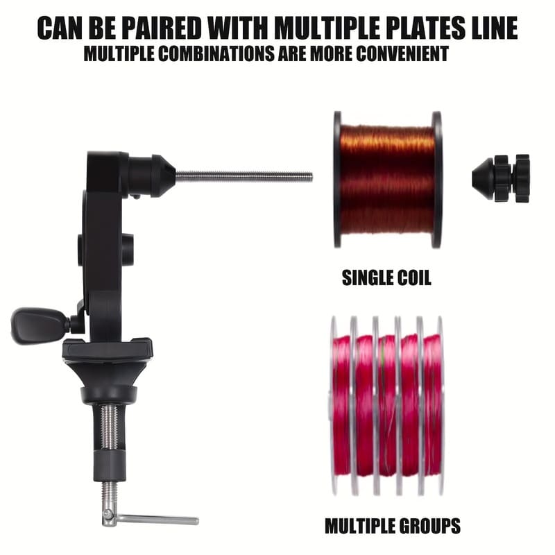 Two-way Fishing Line Winding Machine Fishing Adjustable Portable Bench Clamp Fishing Reel Light and Portable Adjustable Pressure Relief