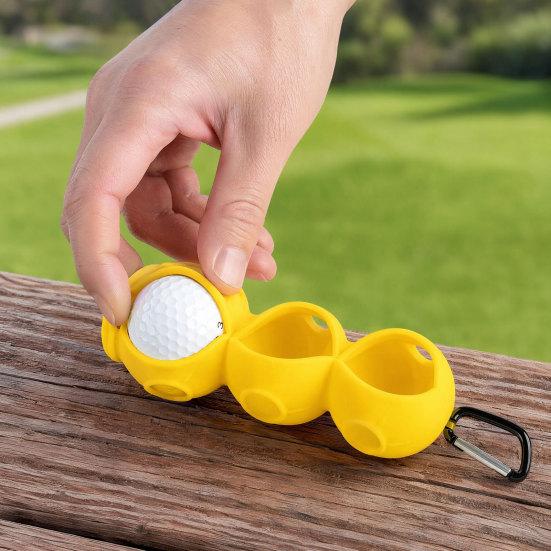 Porta Palline da Golf in Silicone con Moschettone, Contiene 3 Palline, Copertura Portapalline da Golf per Borsa da Golf, Custodia Protettiva Organizzatore Palline da Golf, Accessori da Golf