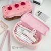 Korean Style Cherry Cake Pencil Case - Large Capacity Girly Stationery Box