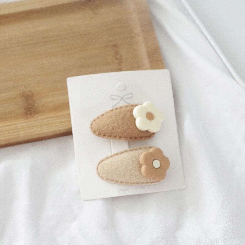 2pcs Korean Style Cute Flower Kids Hair Clips Girls Kawaii Hair Accessories Baby Hair Clips Mini Newborn Photography