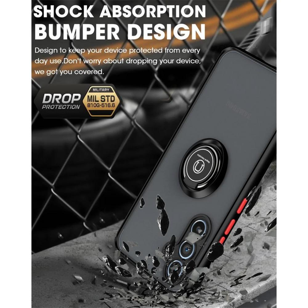 Armor Magnetic Matte Holder Case for Samsung Galaxy A55 A53 A50 A15 A35 A51 A91 A90 A33 Cover Ring  Stand Shockproof Business Full Protection Cover