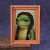 Funny Fridge Magnet Frog Refrigerator Sticker Wood Artistic Photo Framed Creative Frog Small Magnets Decoration
