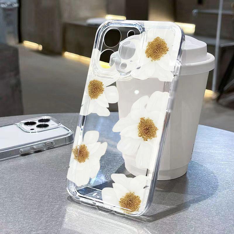Vibrant Red Rose Floral Clear Phone Case for iPhone 17 16 15 14 13 12 11 16E Series Pro Max Plus Double Layer Protection