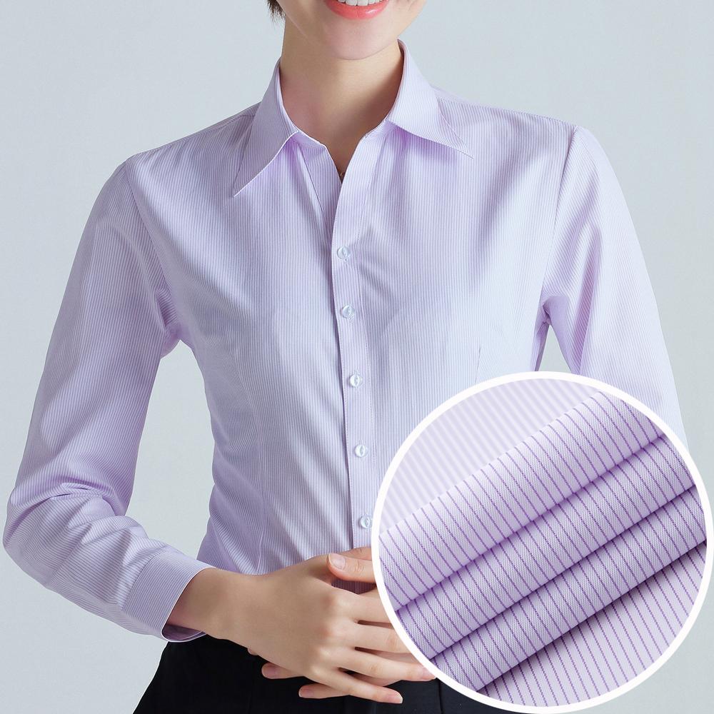 

Офисная леди рубашки без воротника с V-образным вырезом женские в полоску с длинным рукавом рабочие формальные женские блузки рубашки, универсальные для всех сезонов XL