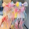 Rainbow Braided Bow Hair Clip for Girls - Summer Hair Accessories