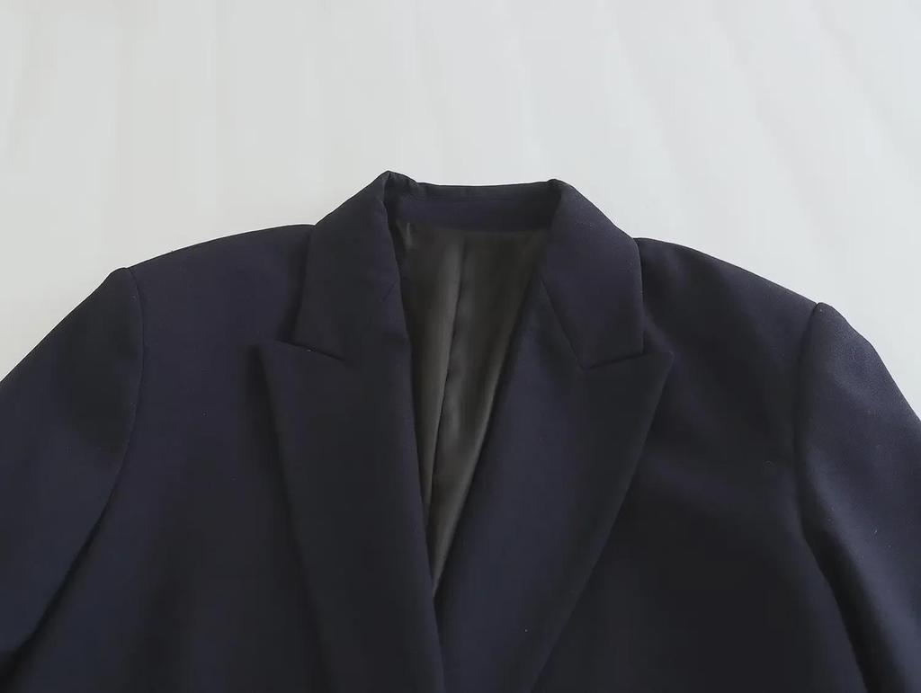 Herbst 2023 Europäischer und amerikanischer Damen-Zweireiher-Blazer mit lockerer Passform und einfarbiger