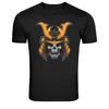 Samurai Skull Helmet Graphic T-Shirt Japanese Warrior Tee