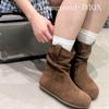 Retro Lazy Wind Boots Pile Boots Women's Short Boots New Autumn and Winter Women's Frosted Leather Martin Boots
