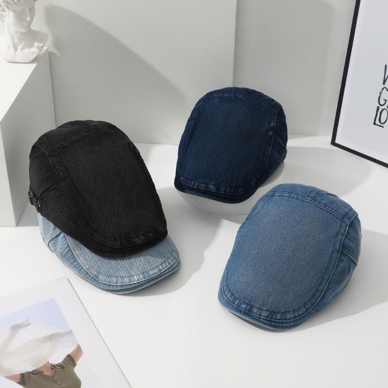 Pălărie de cowboy retro în stil Hong Kong: Beretă pictor de stradă britanică pentru capete mari"