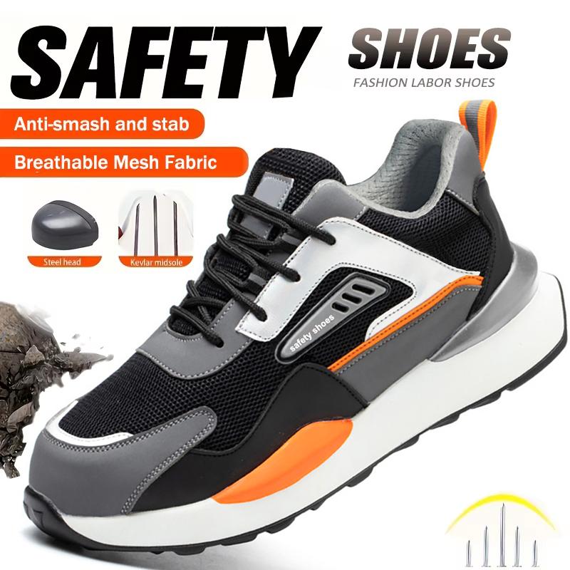 Anti-smash Anti Puncture Functional Shoes Men Safety Shoes Steel Toe Shoes Male Indestructible Mining boots Work Shoes Sneakers