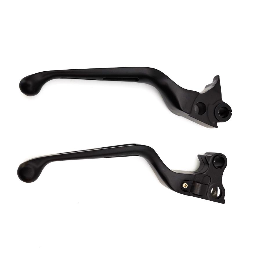 Black Brake Lever Set Slotted Brake Clutch Levers for Harley Davidson 1996-2014