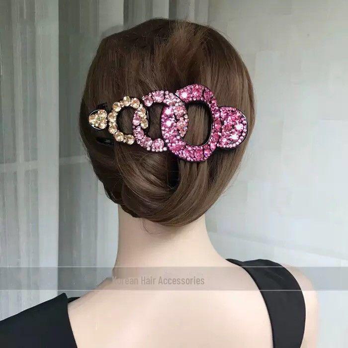 Korean Rhinestone Extra-Large Fashionable Duckbill Hair Clip for Moms