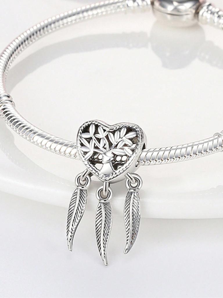 Copper Plated Authentic Charm Bead Charms Colored Feathers Bead Charms Compatible With Bracelets Womens Jewellery Gift