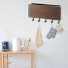 Wooden Key Holder Mail   5 Hooks Drilling   Wall Mounted Key Holder Storage Shelf