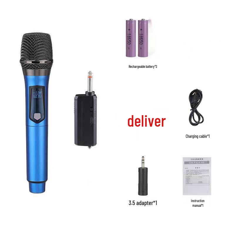 Rechargeable Dual Wireless Handheld Microphone for Outdoor Events and Live Broadcasts
