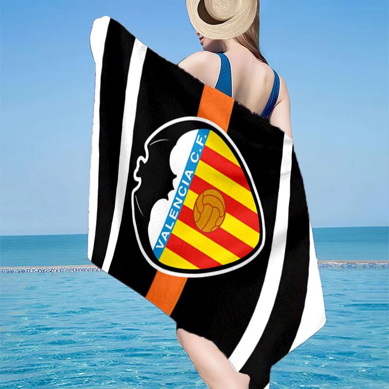 Valencia Cf Crest Design Microfiber Beach Towel, Lightweight And Quick-Dry, for Summer Travel, Beach Essential, Swimming Pool