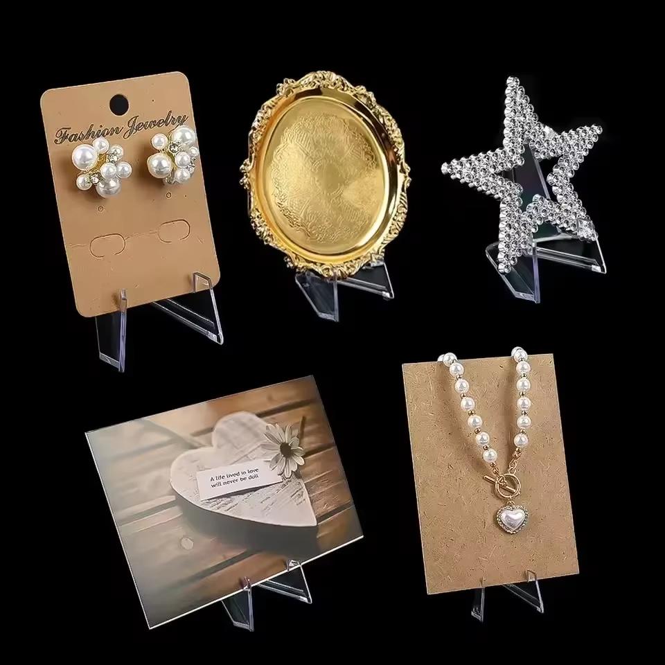 30/10 Stück dreieckige Kartenständer, Mini-Acryl-Idol-Fotohalter, Ständer für Münzen, Sport-Sammelkarten, Ausstellungsständer