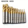 7Pcs/11Pcs Milling Cutters 4-Flute Titanium Coated HSS End Mill Set 1.5-10mm CNC Router Bit For Wood Steel Milling