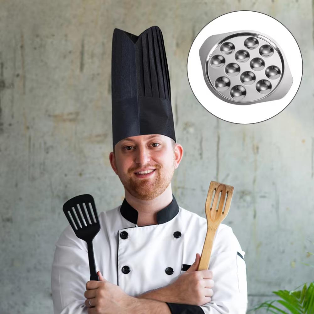 3PCS/SET Round Escargot Serving Tray Elegant Seafood Plates Conch Plates Oyster Plate  Kitchen