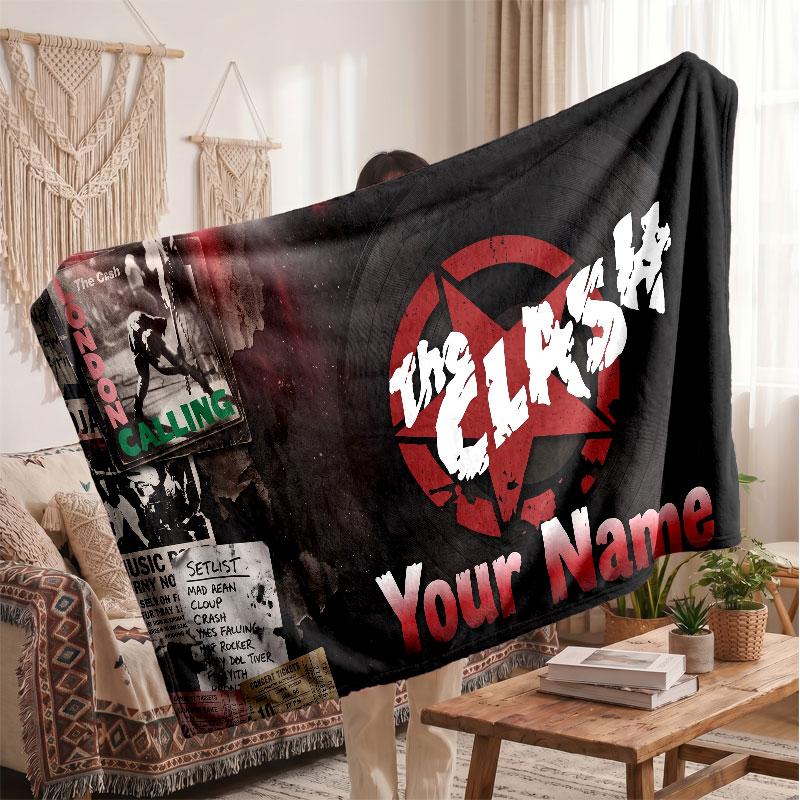 The Cure Flannel Blanket, Custom Name Text Personalized Soft Throw Blanket Home Decor Gift