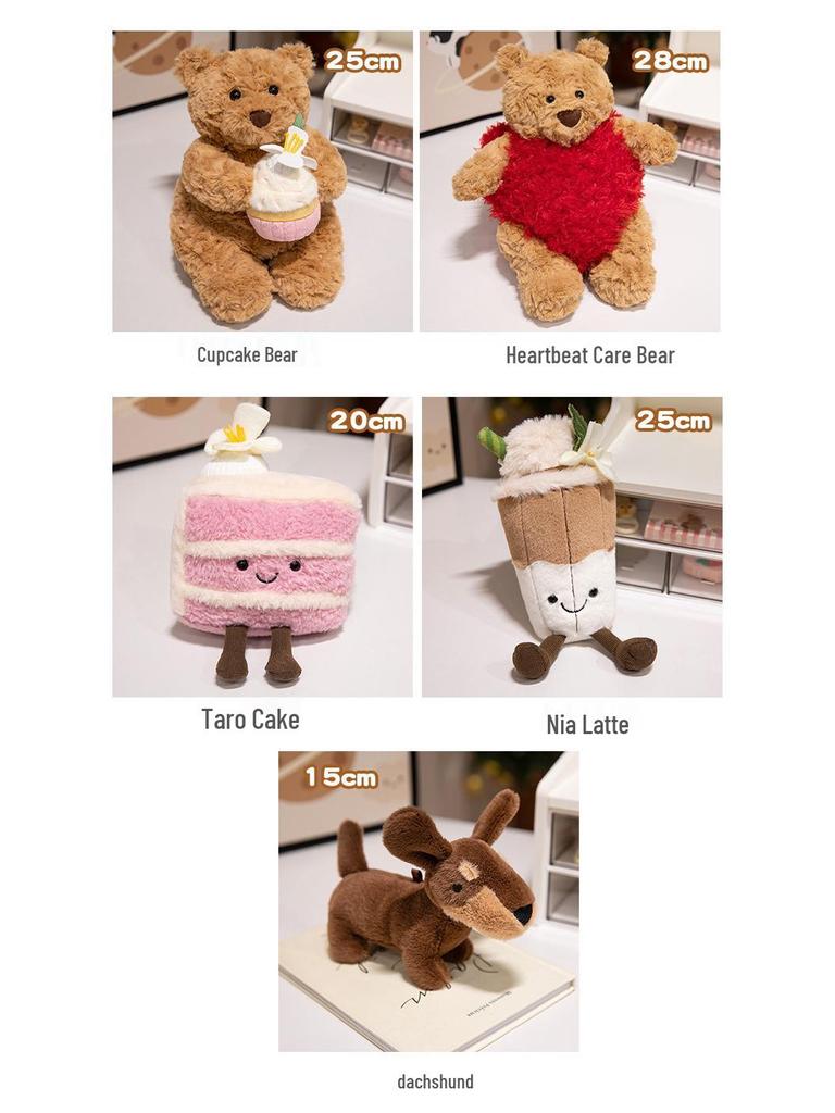 JC Cupcake Barcelona Bear Doll: Magnolia Latte Cake Plush Toy, Perfect Girls' Birthday Gift