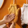 Cartoon Cat Shaped Hand Towel Kitchen Bathroom Hanging Absorbent Hand Towel Household Multi-functional Cleaning Hand Towel