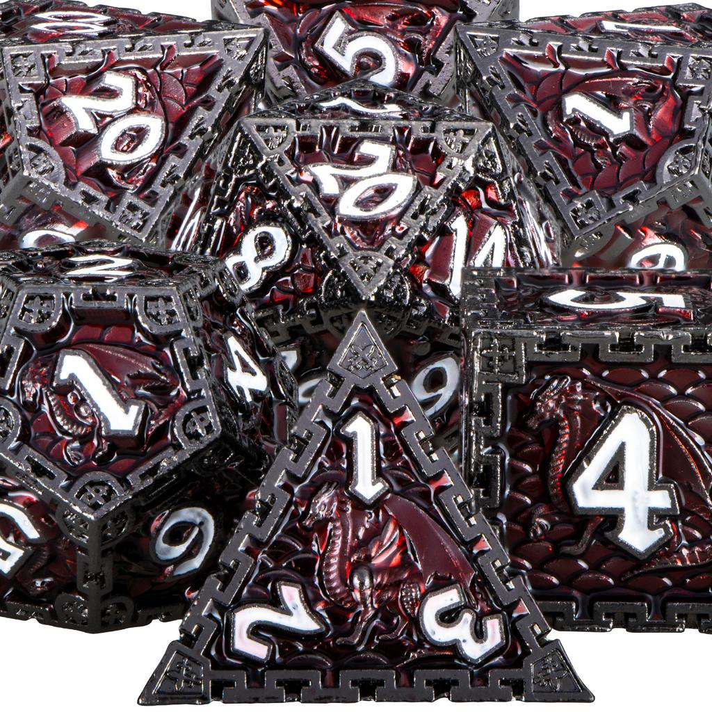 Dnd Metal Dice Set Dungeon And Dragon Rpg Dice Polyhedral D&D Dice For Rpg D+D Rolling Game Dice D And D Dice D20 D12 D10 D8 D6
