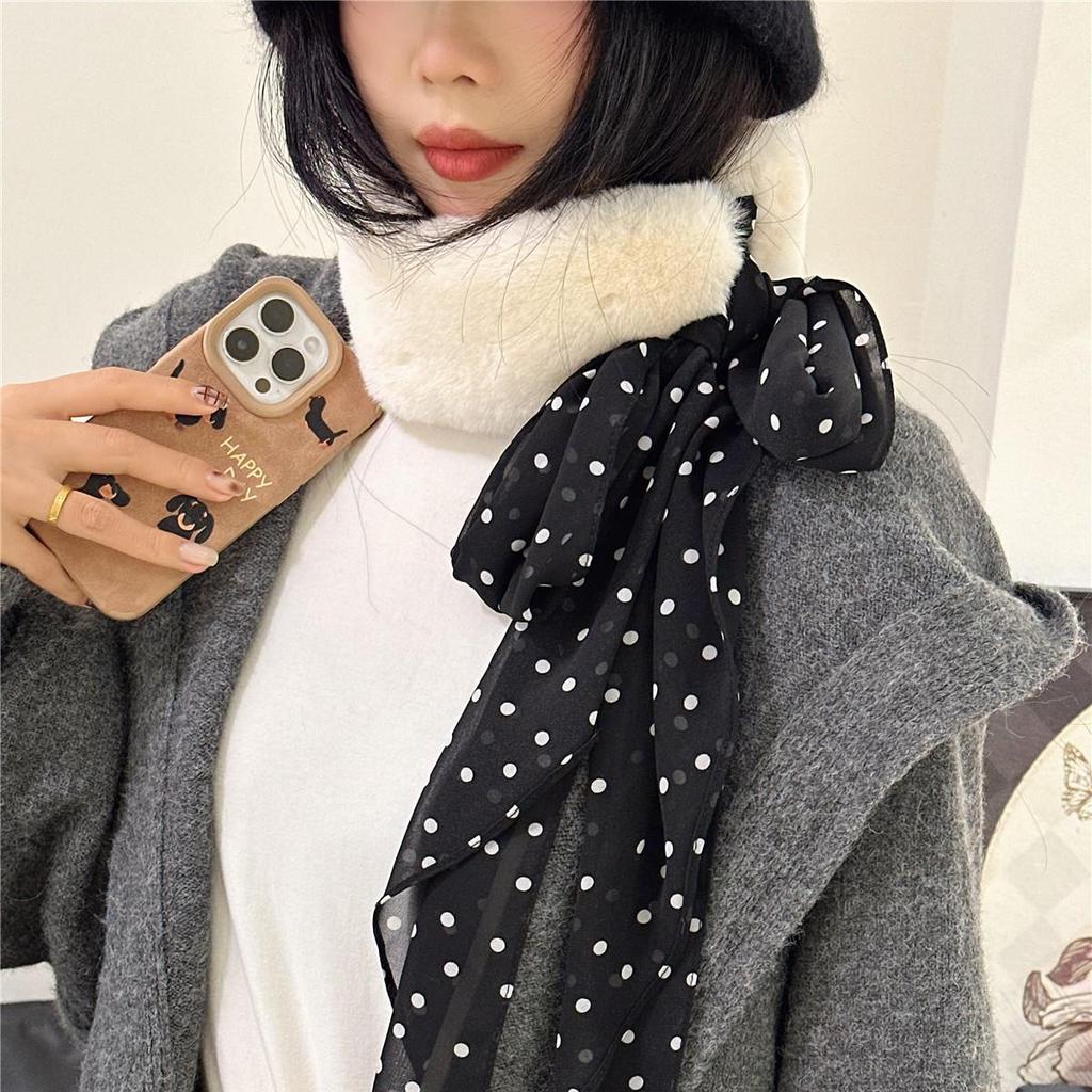 Leopard Print Plush Scarf Necklace - Versatile Retro Y2K Jewelry for Women