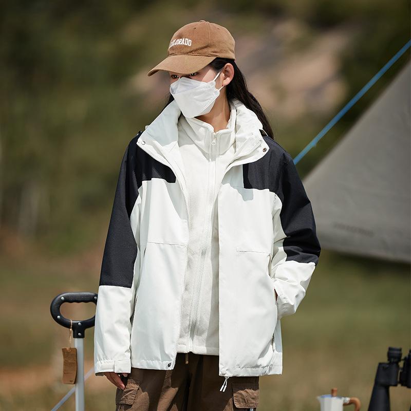 Herbst und Winter Paar Winddicht Wasserdicht Abnehmbares Futter Outdoor Jacke Jacke Jacke