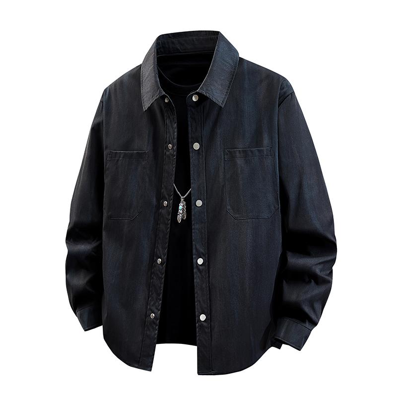 New Jacket Autumn and Winter Trendy Brand Corduroy College Trend Jacket Top Work Pocket Long Sleeve Shirt Men