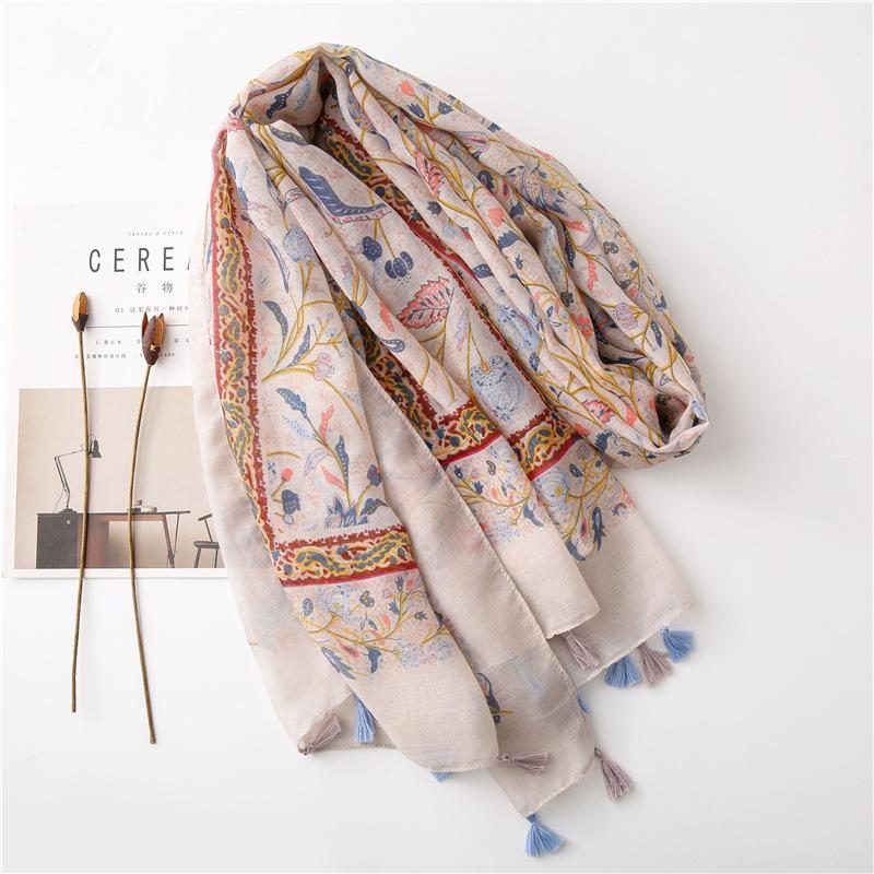 Fashion Autumn and Winter Women Scarf Shawl Cotton Linen Feeling Tassel Pashmina Muslim Hijab Wrap Lady Viscose Scarf Bufanda