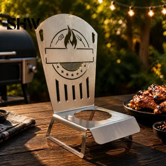 Rust Proof Metal Roaster for Poultry Beer Can Chicken Rack, Durable Vertical Stand, Stable Upright Cooking Rack Heat Resistant BBQ Grills Outdoor