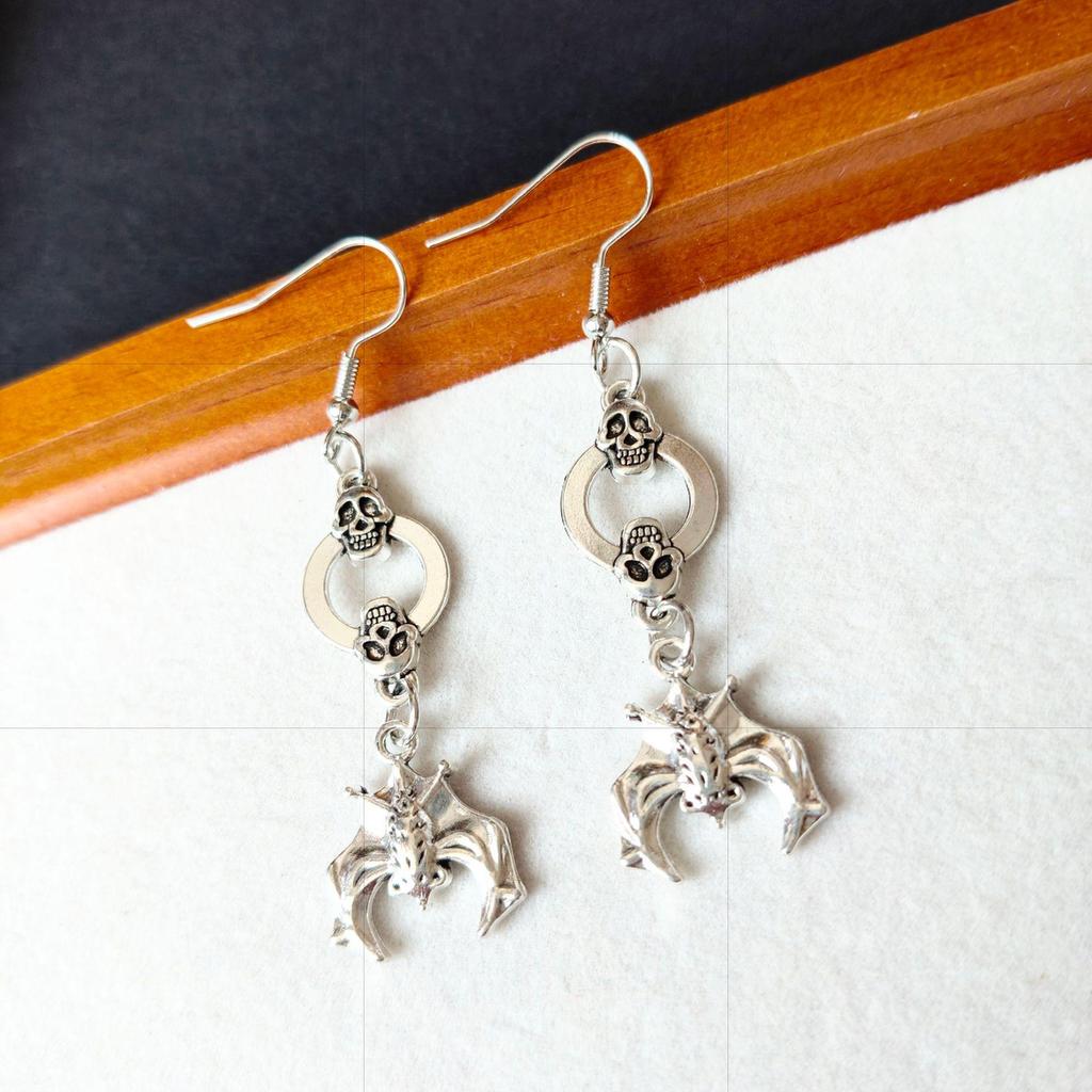 Halloween Skull & Spider Statement Earrings