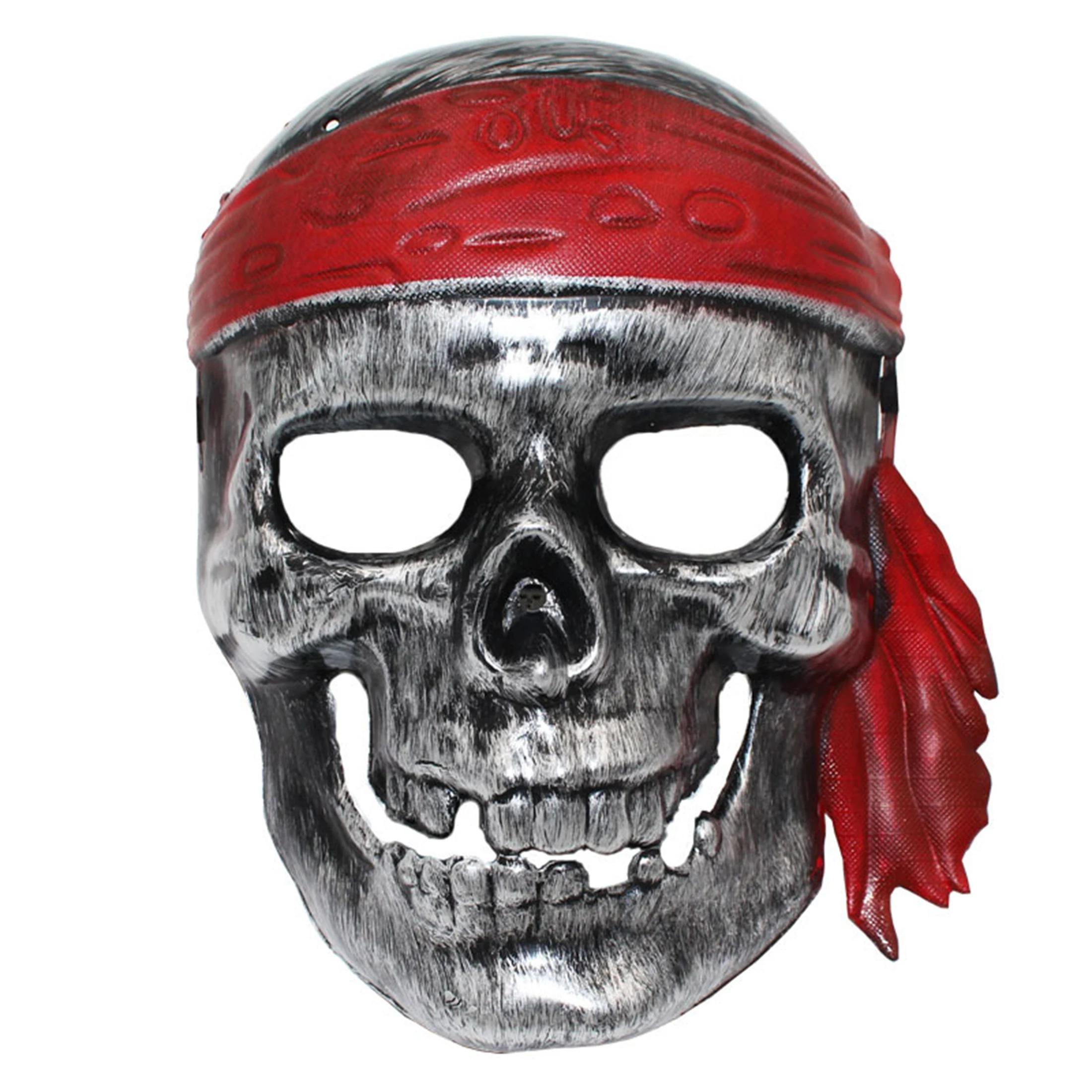 

1PC - Prom Mask Pirate Skull Mask Funny Terror Ghost Mask Retro Men and Women Mask серебряный