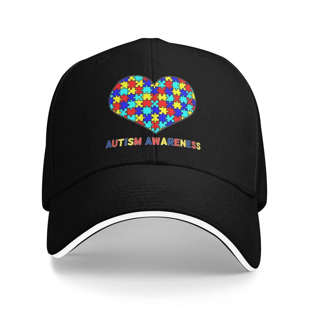 Unisex Baseball Hats Love Heart Autism Awareness Outdoor Streetwear Summer Sports Baseball Caps Hip Hop Cap Casquette Hats
