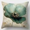 Vibrant Natural Green Blue & Golden Botanical Print Throw Pillow Sofa Bed Living Room Office Beach Theme Decor
