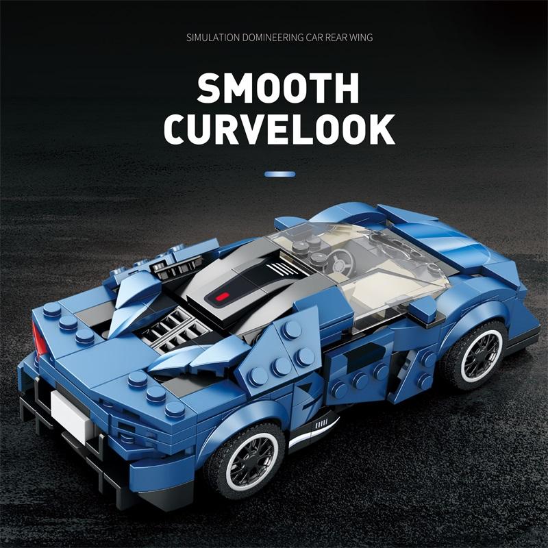 Non-Toxic 298Pcs City Racing Building Blocks 1:24 Car Model Assembly Bricks Toys Desktop Decoration Display Children Toys Holiday Gifts