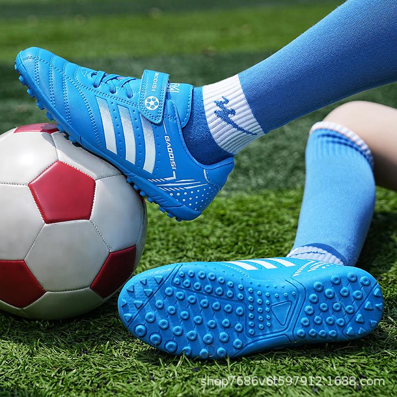 Velcro Children's Football Shoes Broken Nails Primary School Students Indoor Football Game Training Shoes Children's Models