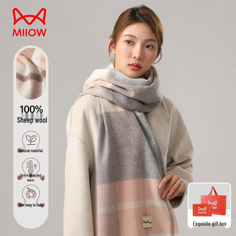 

MiiOW Women s 100% Lambswool Winter Scarf and Shawl